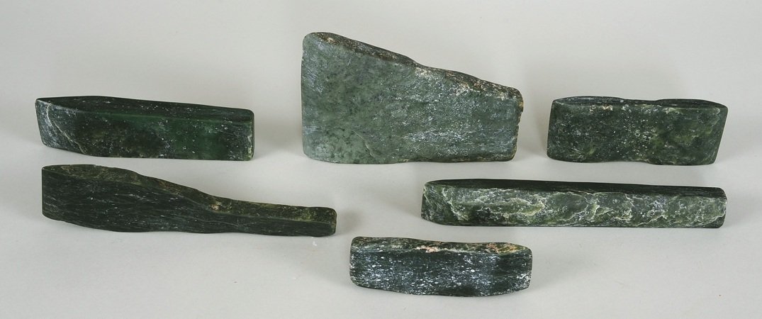 Six Jade Adze 5" L. - 9" L. - Phil Thiemer Collection: Six Jade Adze 5" L. - 9" L. - Phil Thiemer Collection