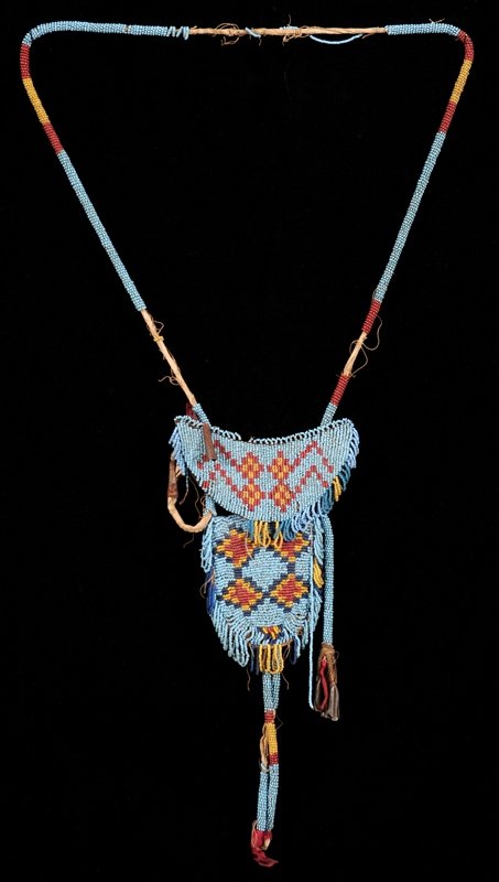 19TH C. Beaded Strike-A-Lite Pouch and Goret with (1 of 2)