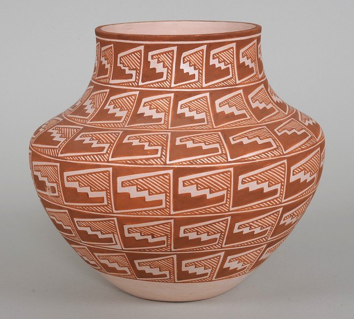 Acoma Pottery Jar by Robert Patricio 9" D. 8 1/2" H. (1 of 2)