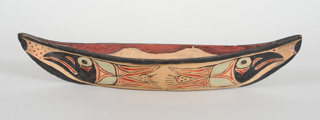Northwest Coast Canoe with Painted Bird Design 15" L. 3 (1 of 2)