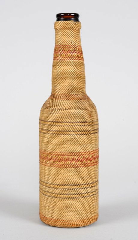 Makah Basketry Covered Bottle with Geometric Design 9 (1 of 2)