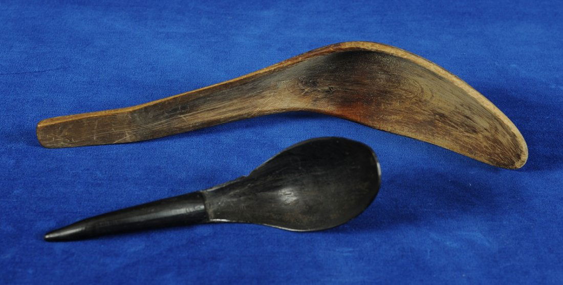 19TH C. Northwest Coast Goat Horn Spoon 5 1/4" L. and a (1 of 2)