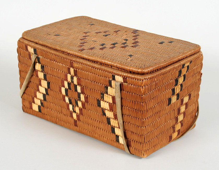Salish Lidded Basket with Diamond Imbricated Design and (1 of 2)