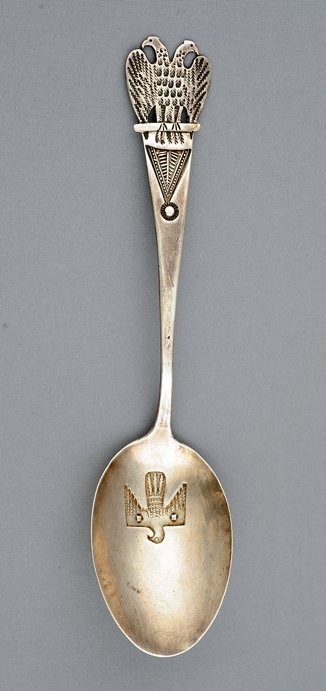 Navajo Silver Spoon with Incised Eagle in the Bowl and (1 of 2)