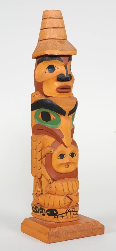 Norman Tait Carved Totem "Totem of the Ravens" - Nass (1 of 4)