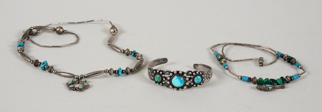 Navajo Silver and Turquoise Bracelet 5 1/2" L. 3/4" W. (1 of 1)