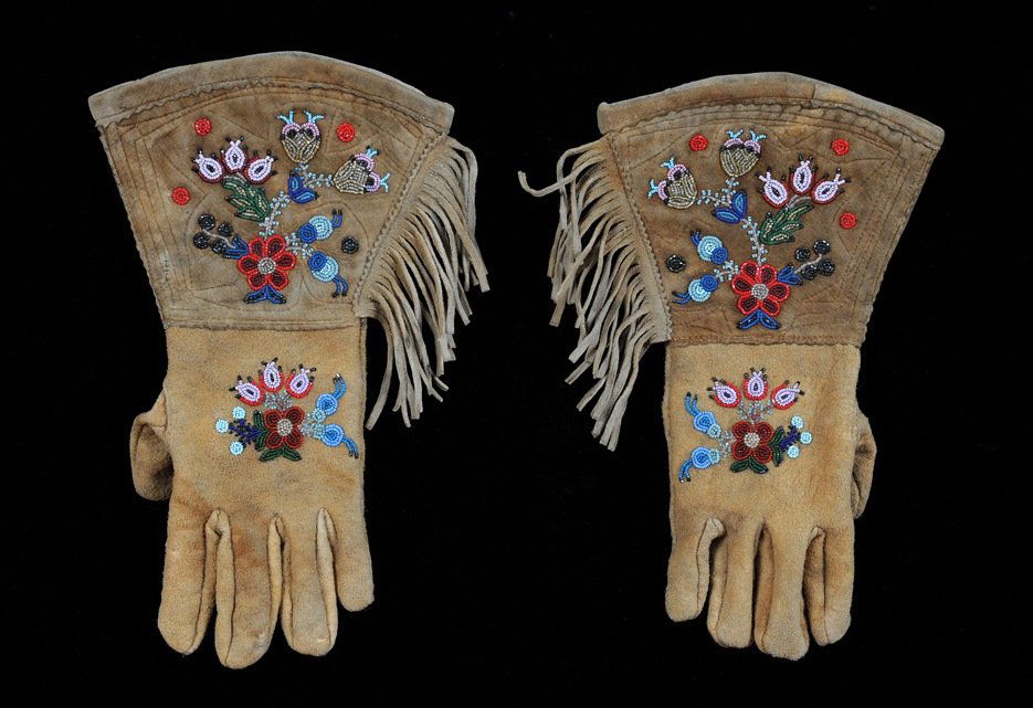 Pair of Northern Plains Gauntlets with Finely Beaded (1 of 2)