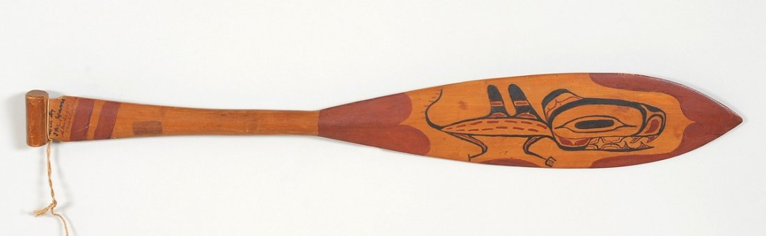 Haida Dance Paddle with Painted Double Finned Wasco (1 of 2)