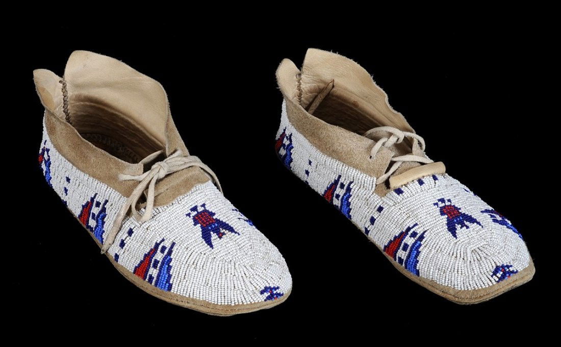 Pair of Beaded Moccasins with Eagle and Geometric (1 of 3)