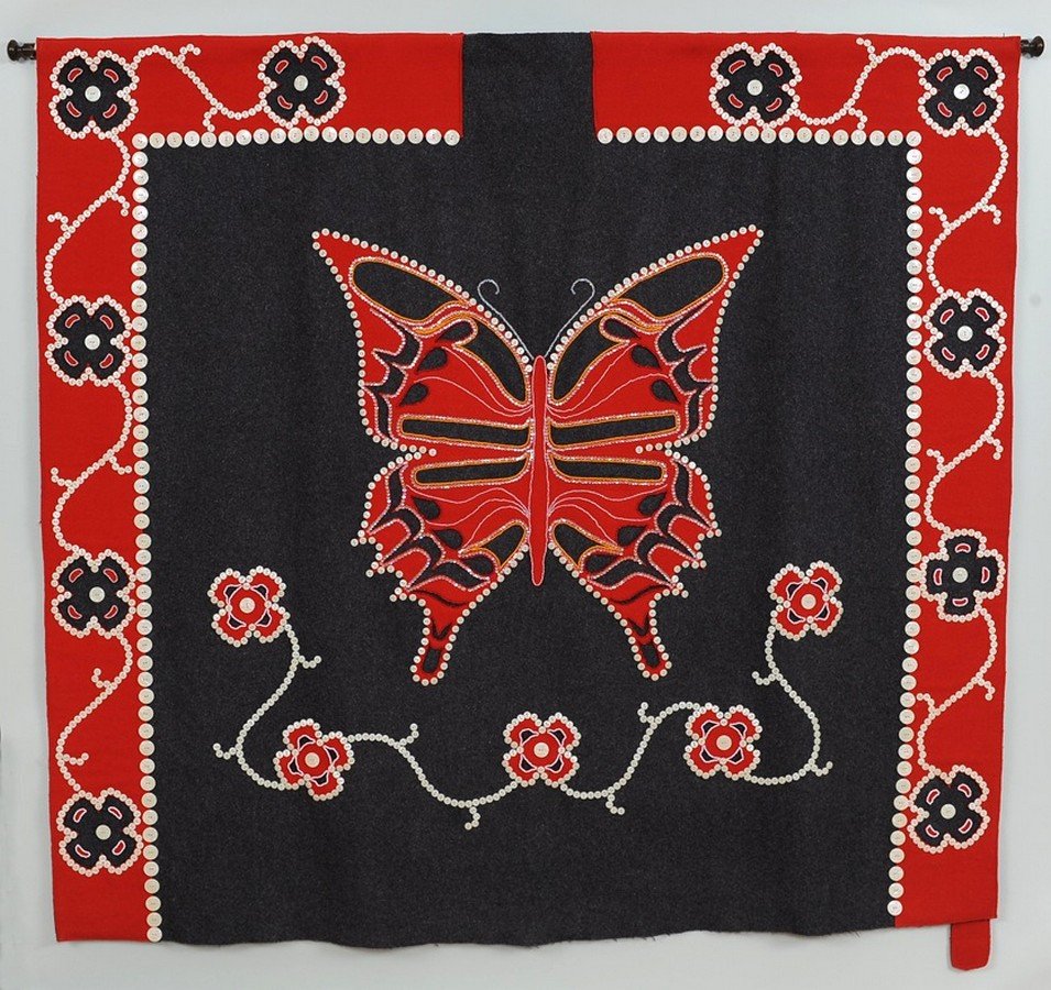 Kwakiutl Humumu Crest Button Robe with Butterfly Motif (1 of 3)