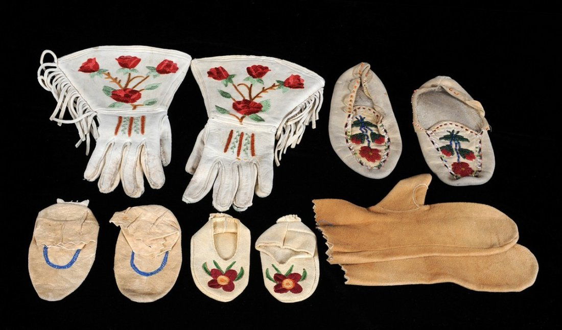 One Pair of Beaded Moccasins 10" L., Two Pairs of (1 of 1)