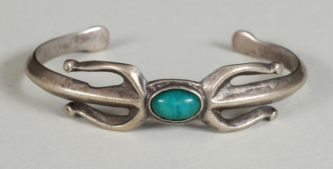 Navajo Silver and Turquoise Bracelet  30.5 GMS 6" L. (1 of 2)