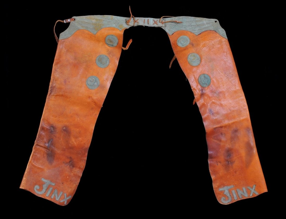 Pair of Leather Chaps Bat Wing Shaped with Unmarked (1 of 2)