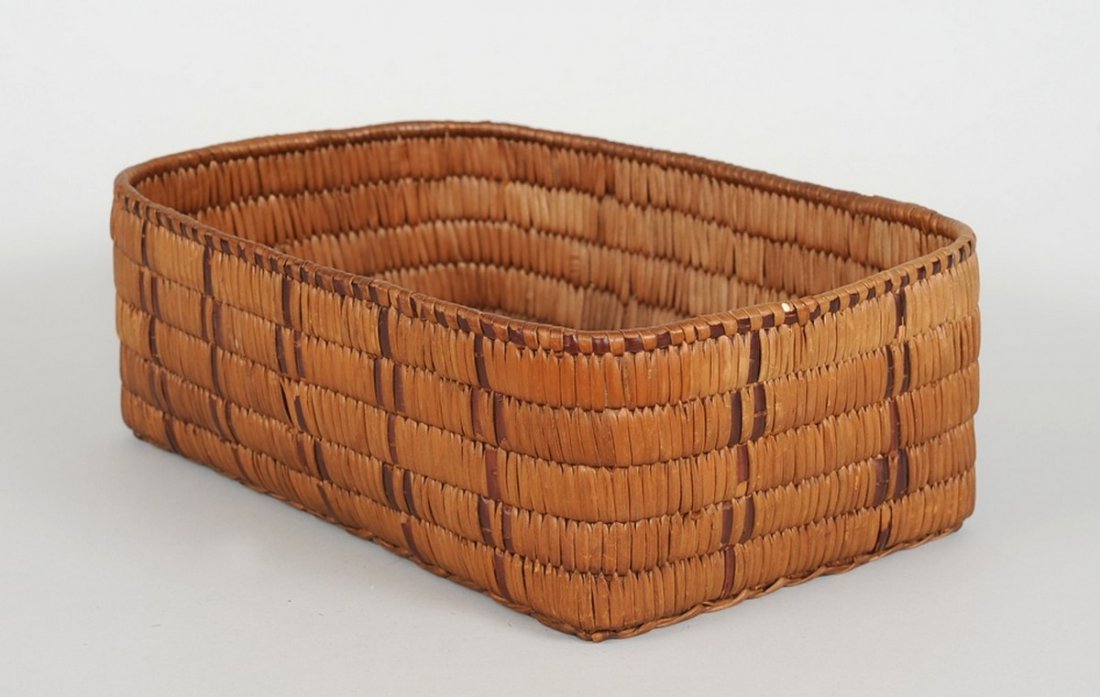 Salish Rectangular Shaped Basket 12 1/2" L. 9" W. 4 (1 of 2)