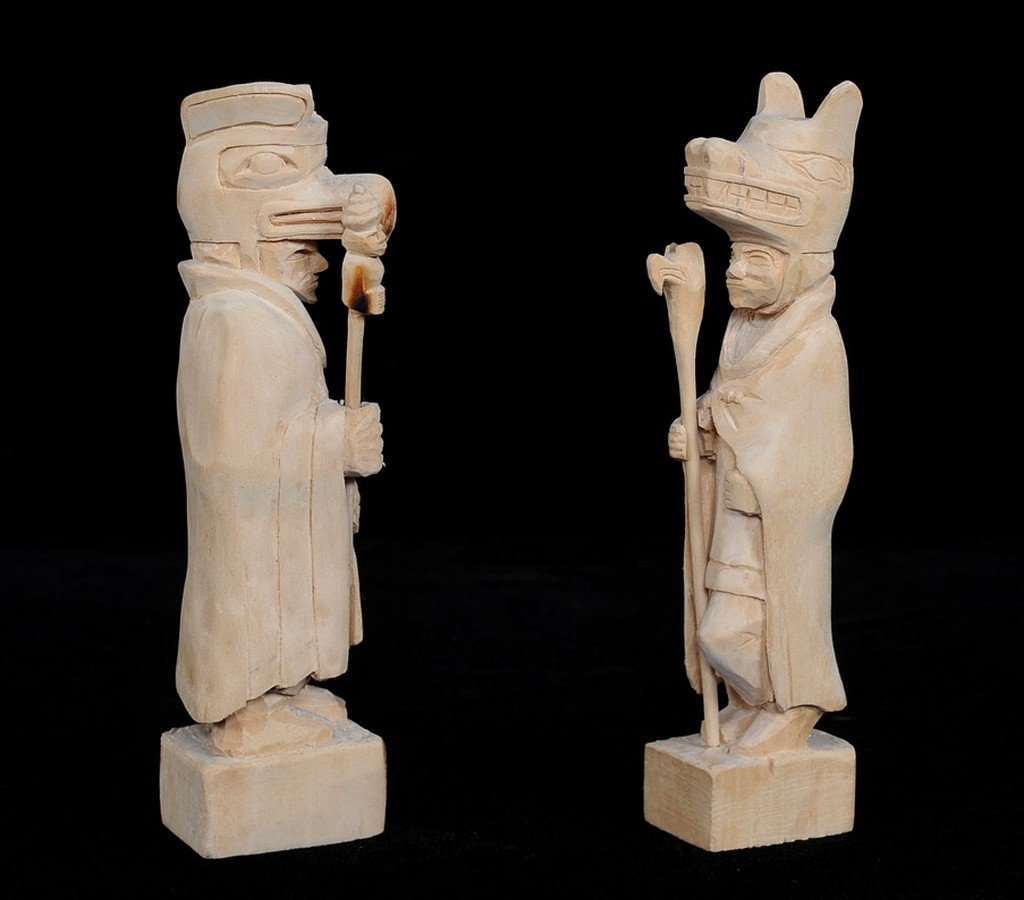 Two Makah Carved Wood Figures From Neah Bay, WA ca. (1 of 2)
