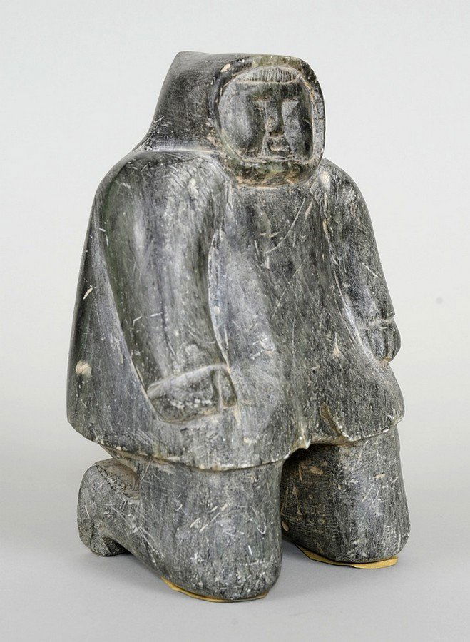 Inuit Steatite Carving of an Inuk 9 1/4" H. 6" W.  Good (1 of 2)