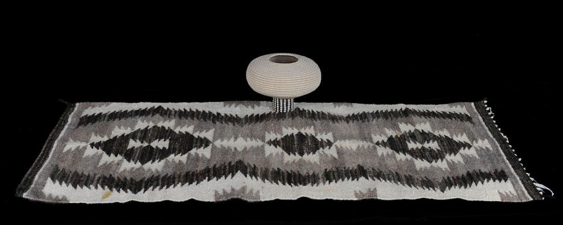 Southwest Pedestal Basket Made with Fiber and Beeswax (1 of 3)