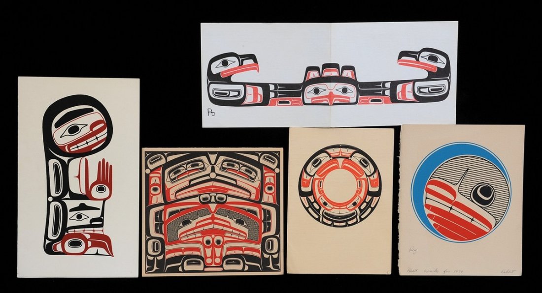 Silkscreen by Robert Davidson 5 3/4"x 7 1/4" and Four (1 of 1)