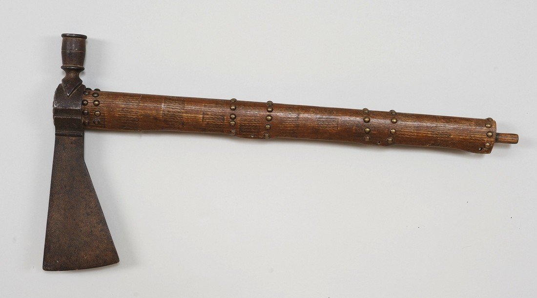 Plains Iron Pipe Tomahawk with Metal Tacked Wood Haft (1 of 2)