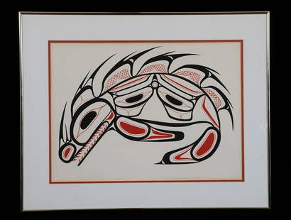 Tom Price Silkscreen of a Skulpin 23 1/2"x 26 1/2": Tom Price Silkscreen of a Skulpin 23 1/2"x 26 1/2" Framed Good Condition