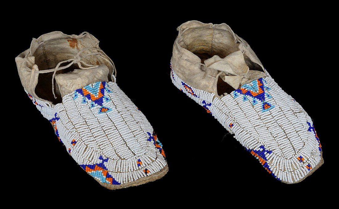 Pair of Plains Beaded Moccasins with Parfleche Soles 10 (1 of 3)