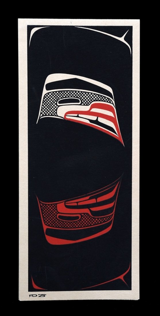 Robert Davidson Print Card  1975  3 3/4"x 8 3/4"  Good (1 of 1)