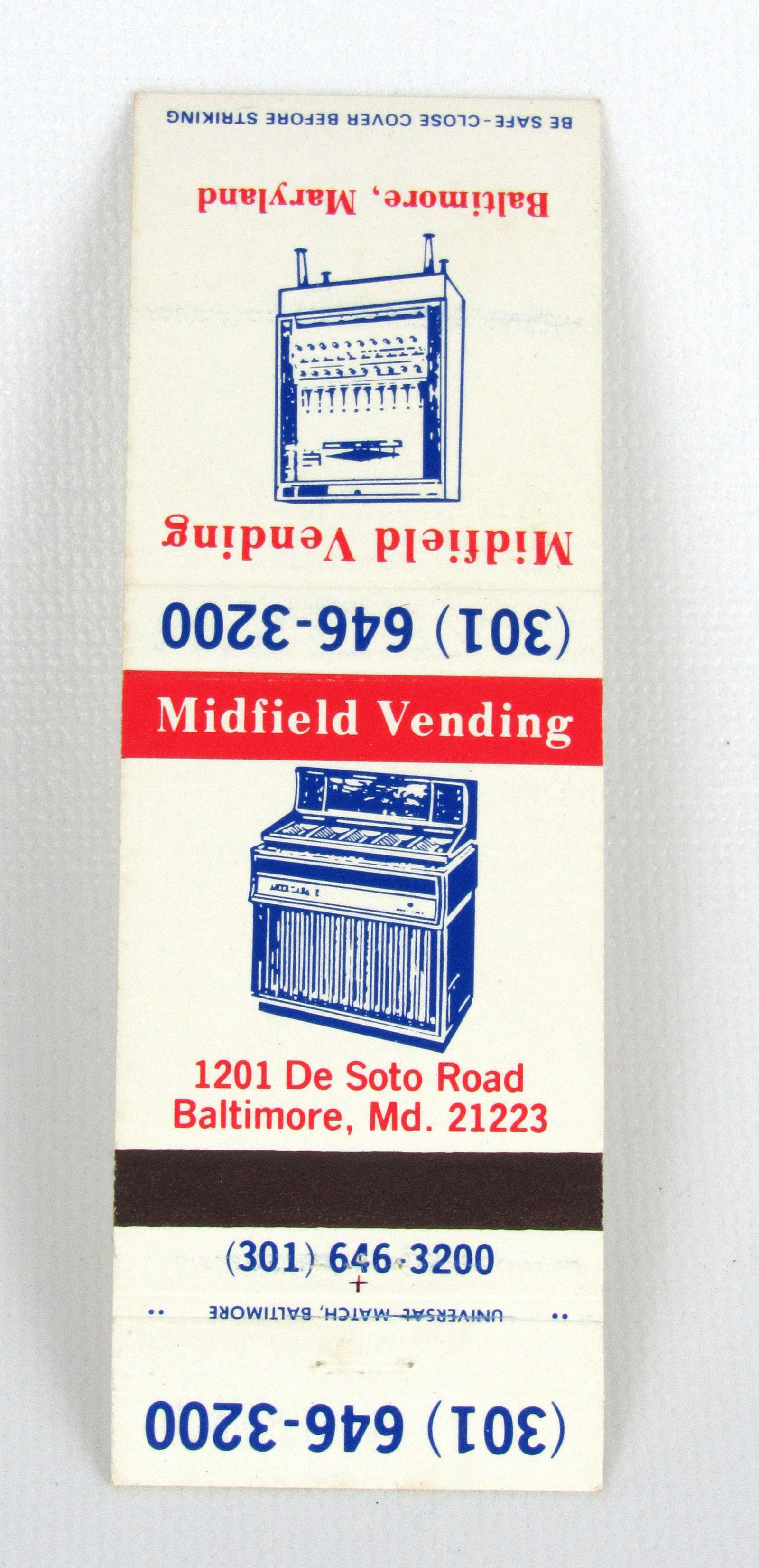 Midfield Vending Matchbook feat. Wurlitzer Americana (1 of 2)