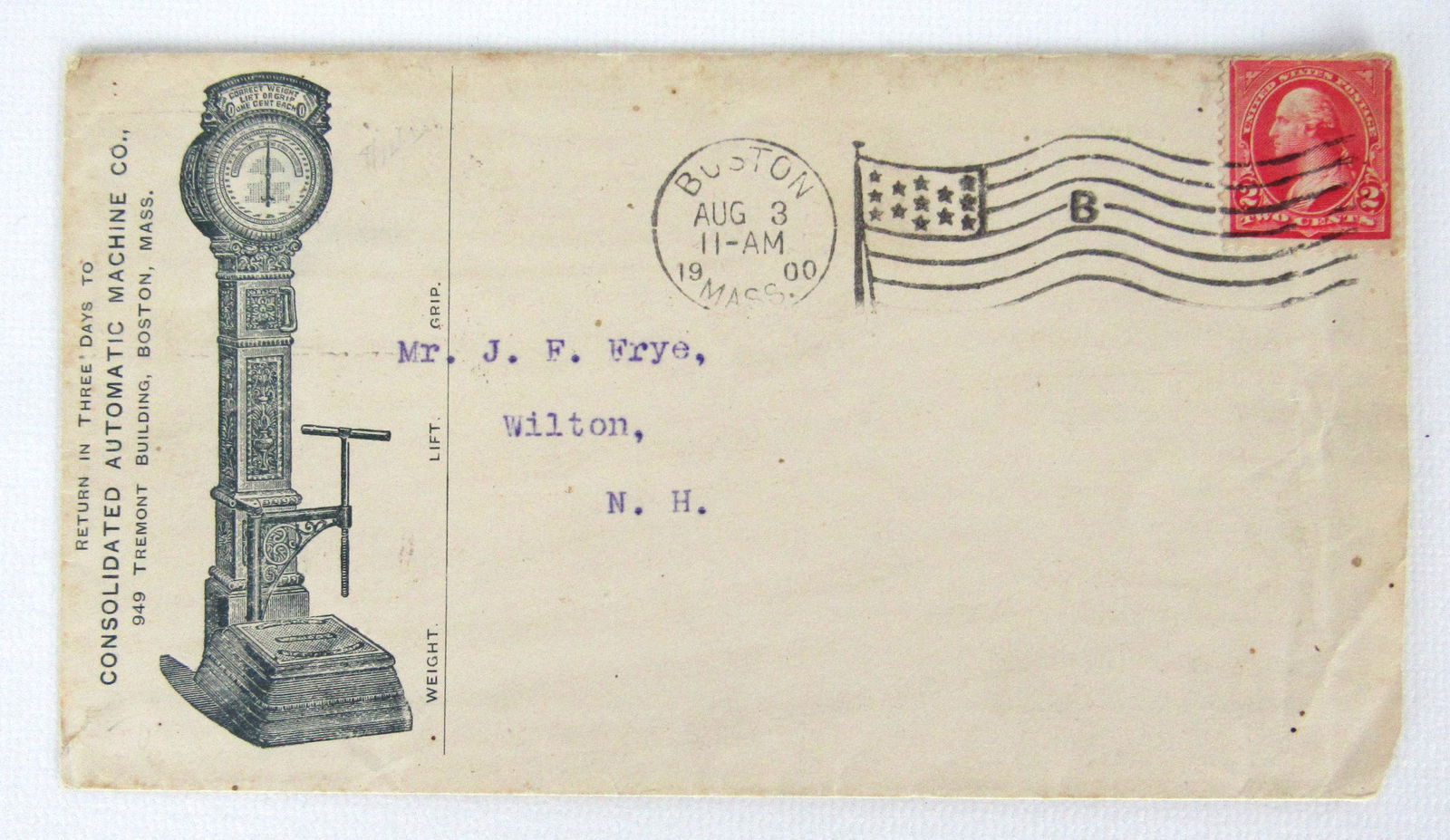 1900 Consolidated Automatic Machine Co. Scale Envelope (1 of 3)