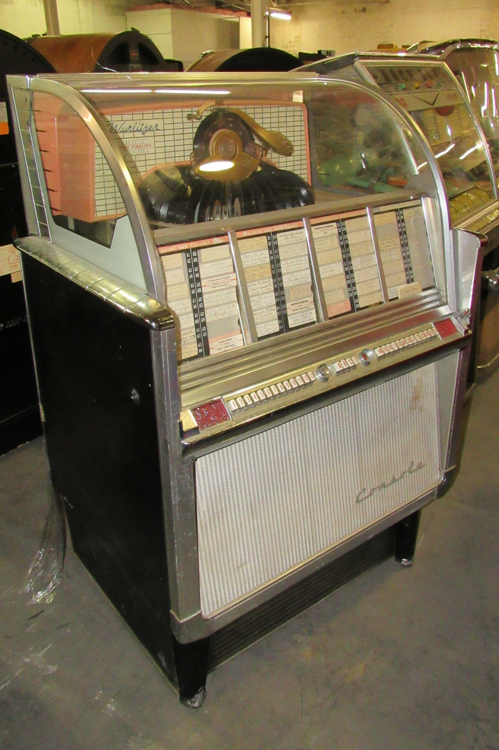 1958 Wurlitzer Model 2204 Jukebox: 1958 Wurlitzer Model 2204 Jukebox. Displays well, unrestored. Dimensions: 54 x 36 x 28