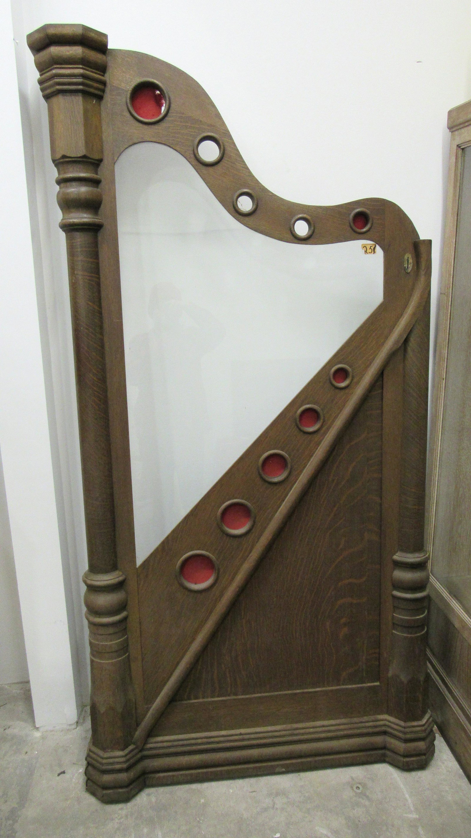 Wurlitzer Model B Coin Operated Harp Front Door: Wurlitzer Model B Coin Operated Harp Front Door. Front section to an extremely rare coin operated Wurlitzer harp. Dimensions: 73.5 x 35 x 7.5