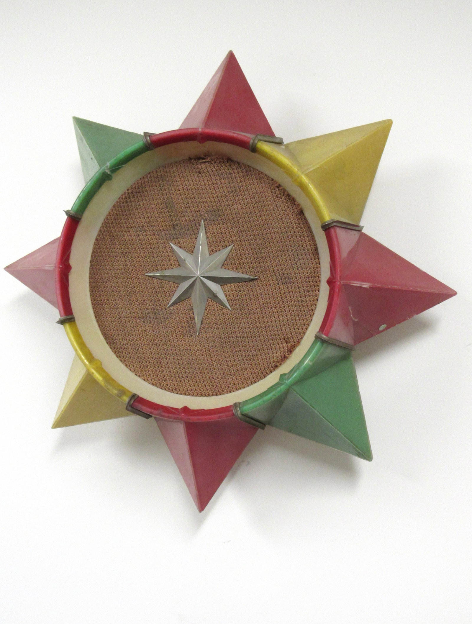 1946 Wurlitzer Jukebox Star Speaker, Original: 1946 Wurlitzer Jukebox Star Speaker. Original as found, no internal speaker. Dimensions: 25 x 25 x 8.5