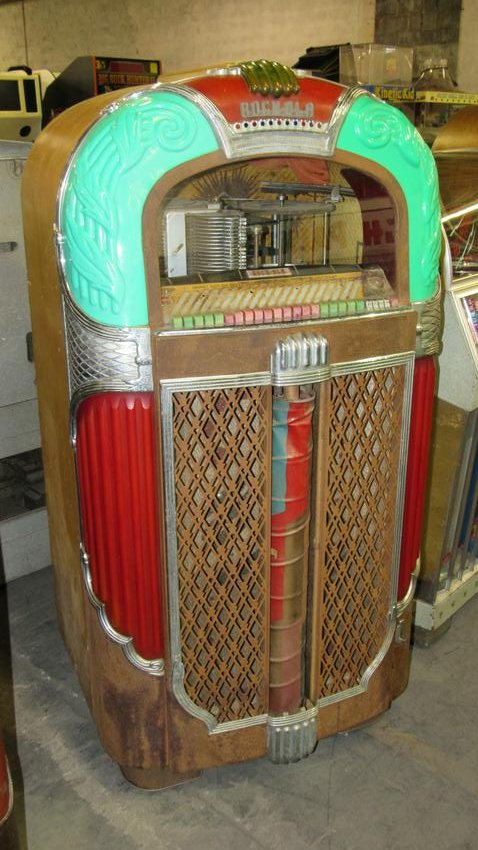 Rockola 1428 Jukebox for Restoration: Rockola 1428 Jukebox, solid unrestored jukebox. Dimensions: 60 x 31 x 25