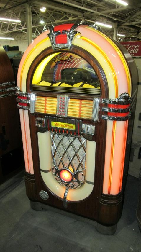 Wurlitzer OMT 1015 Bubbler CD Jukebox: Wurlitzer One More Time 1015 Bubbler CD Jukebox. Dimensions: 62 x 34 x 26