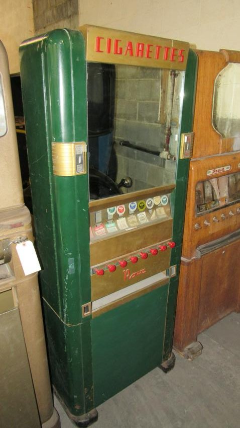 Rowe Cigarette Deco Style Coin Op Vending Machine: Rowe Cigarette Deco Style Coin Operated Vending Machine Dimensions: 69 x 28 x 30.5