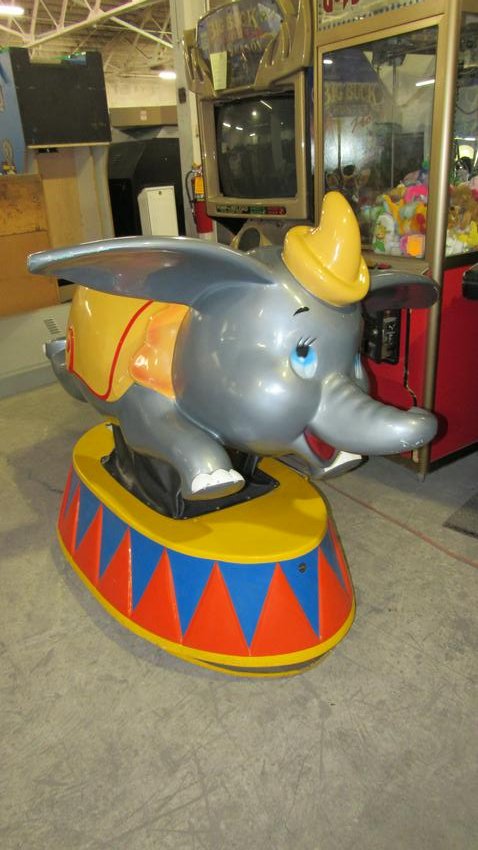 Dumbo Coin Operated Kiddie Ride: Dumbo Coin Operated Kiddie Licensed ride, not working correctly. Dimensions: 51 x 55 x 64