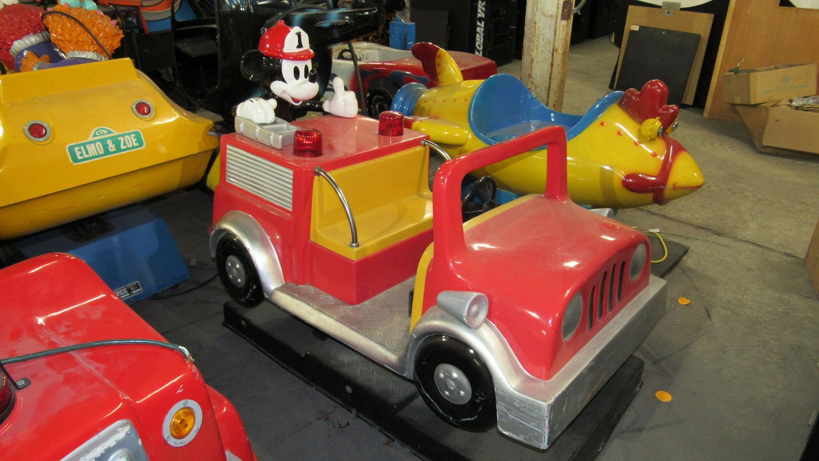 mickey mouse fire truck kiddie ride