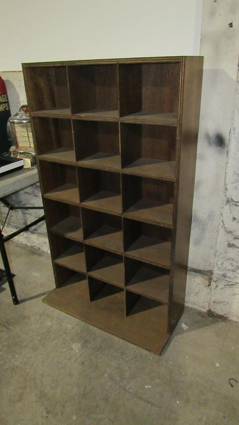 Wooden 45rpm Record Holder Shelf: Wooden 45rpm Record Holder Shelf. Dimensions: 51 x 30 x 13