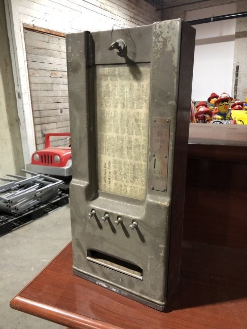 Coin Operated 1 Cent Table Vending Machine: Coin Operated 1 Cent Table Vending Machine. Dimensions: 23 x 10 x 5.5
