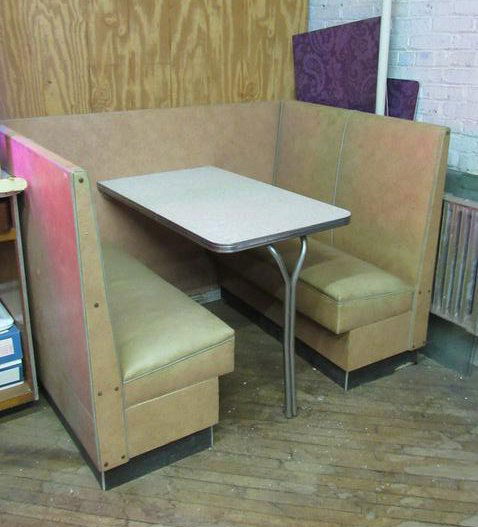 1950s Wall-Mounted Diner Booth: 1950s Wall-Mounted Diner Booth. Dimensions: 42 x 60 x 44