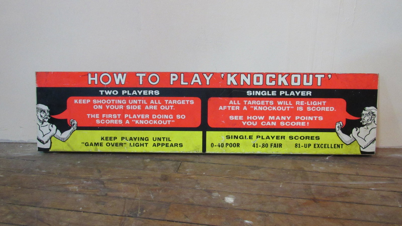 Knockout Arcade Game Metal Topper: Knockout Arcade Game Metal Topper. Dimensions: 7.5 x 30