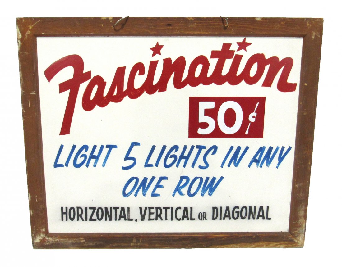 Indiana Beach "Fascination" Wood Framed Sign (1 of 2)