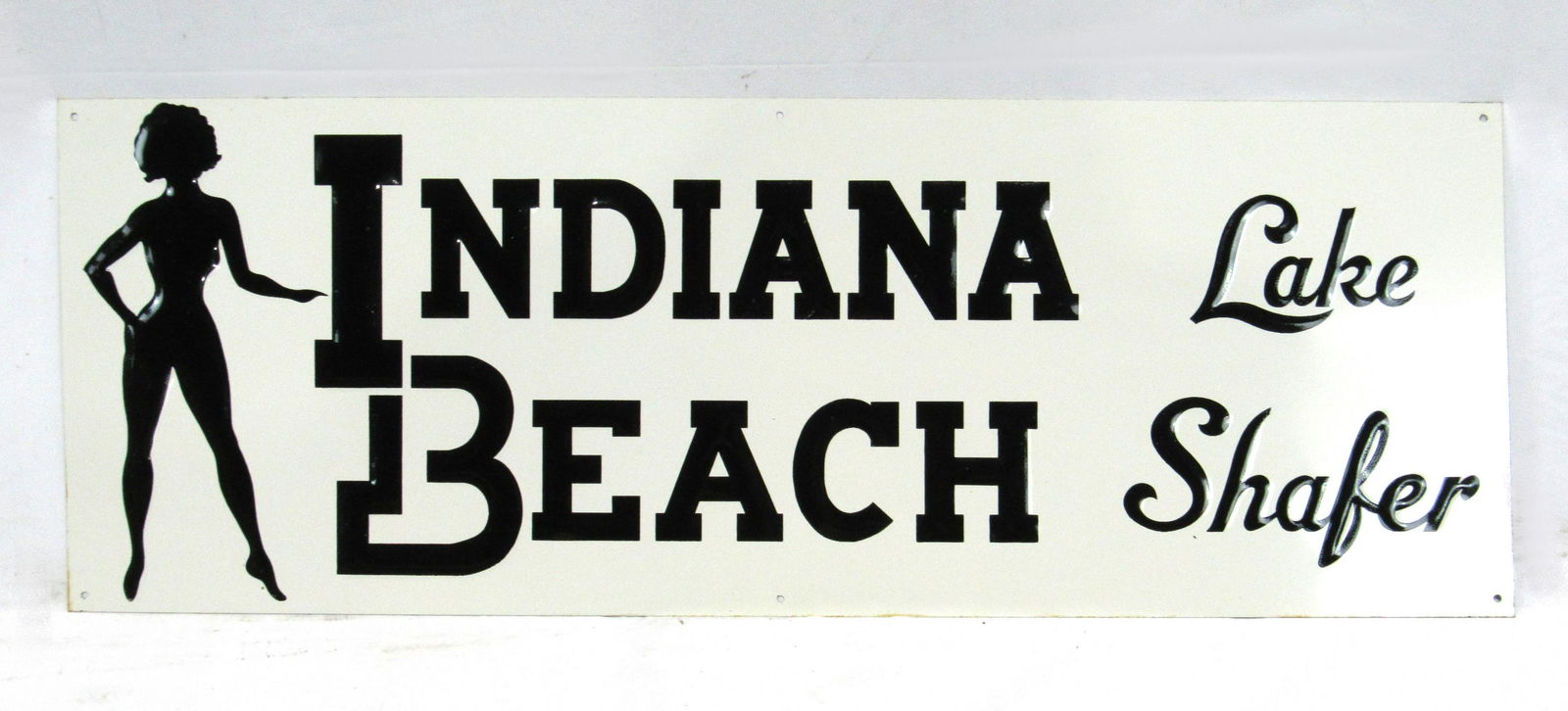 Indiana Beach NOS Lady Silhouette Metal Sign, Lot 1 (1 of 2)