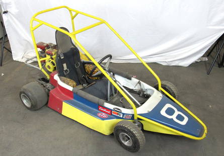 Quarter Midget Race Car Multicolored No. 8: Quarter Midget Race Car Multicolored No. 8. Dimensions: 33x80x38