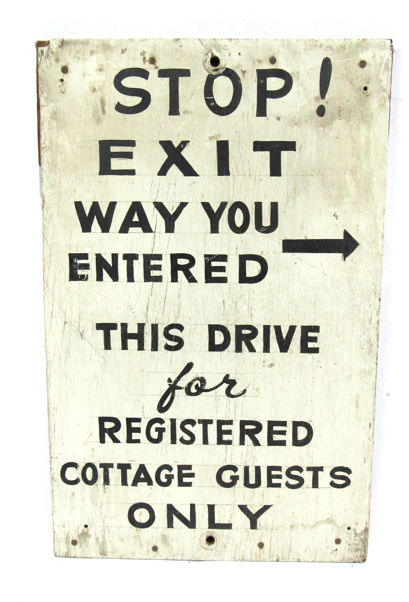 Indiana Beach "Stop! Exit Way You Entered" Wooden Sign (1 of 2)