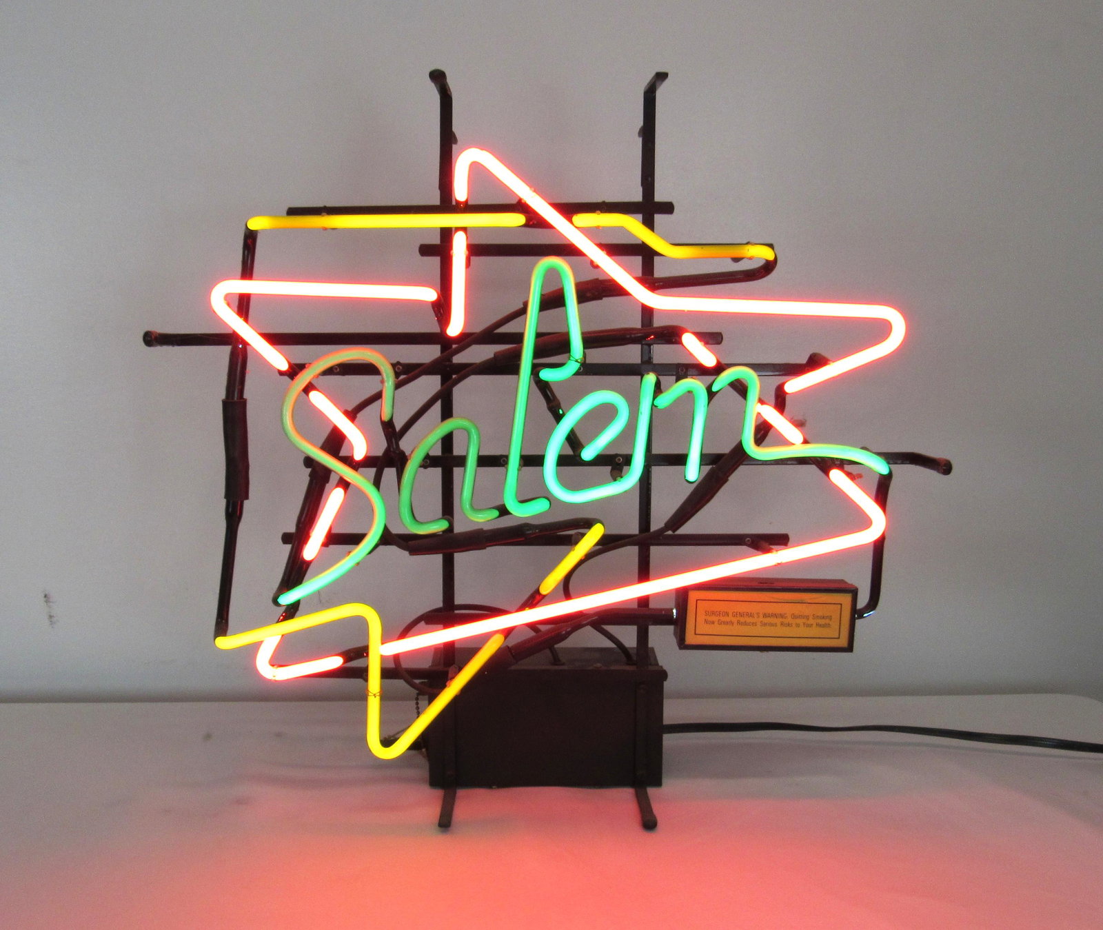 Salem Light Up Advertising Neon: Salem Light Up Neon. Local pick-up only. Dimensions: 22 x 22 x 5