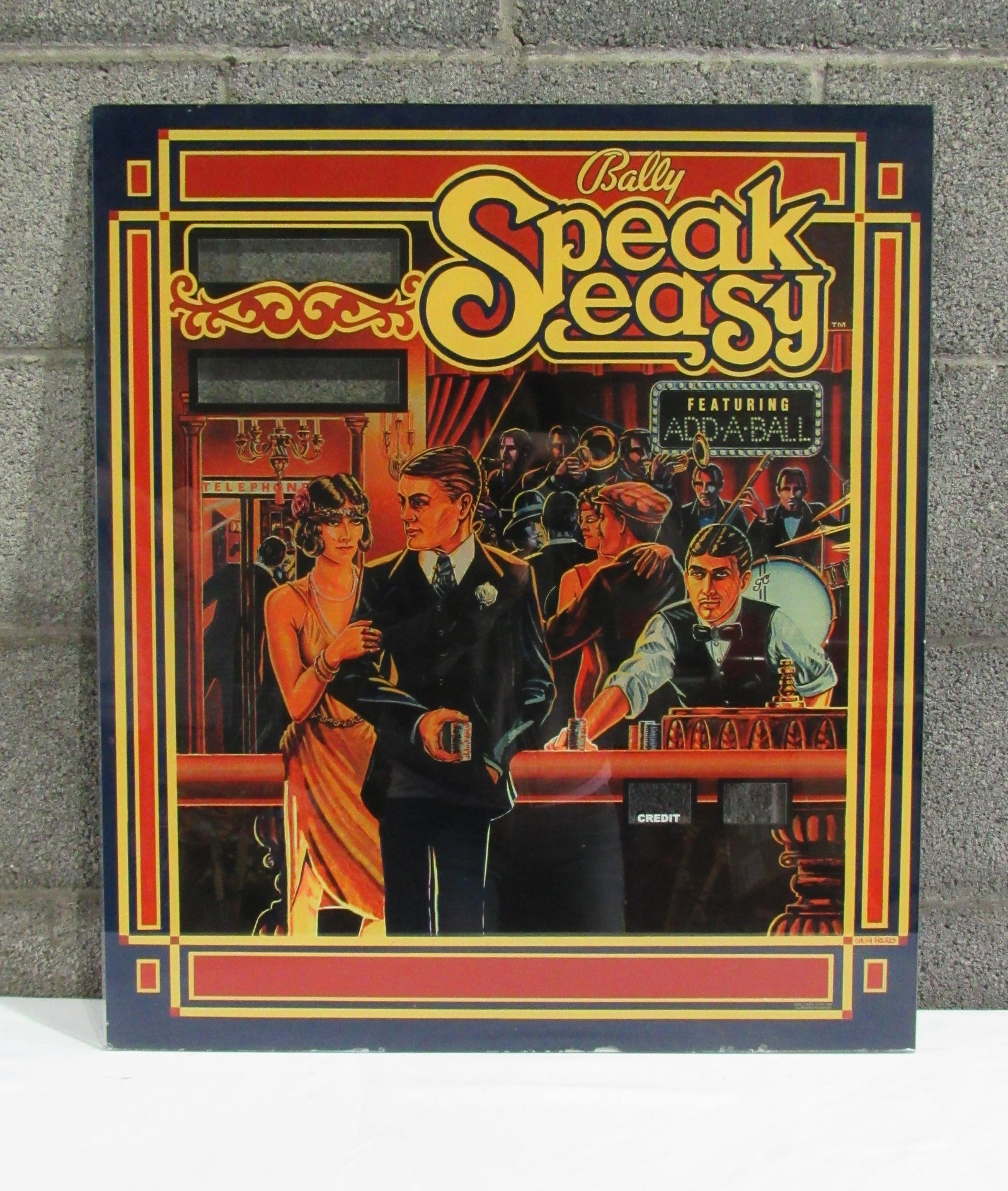 Bally Speakeasy Pinball Backglass: Bally Speakeasy Pinball Backglass. Local pickup only. Dimensions: 26 x 22.5