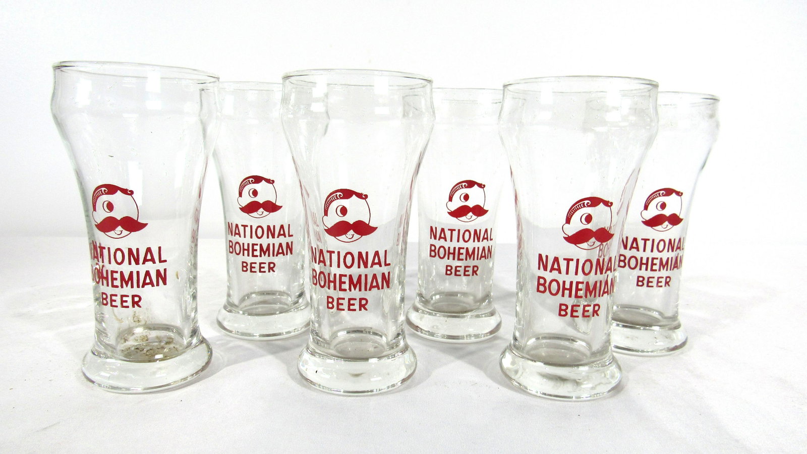 National Bohemian Beer of Baltimore, MD NOS Glasses: Six National Bohemian Beer of Baltimore, MD New Old Stock Glasses in box. In-house shipping available. Dimensions for one: 6 x 3