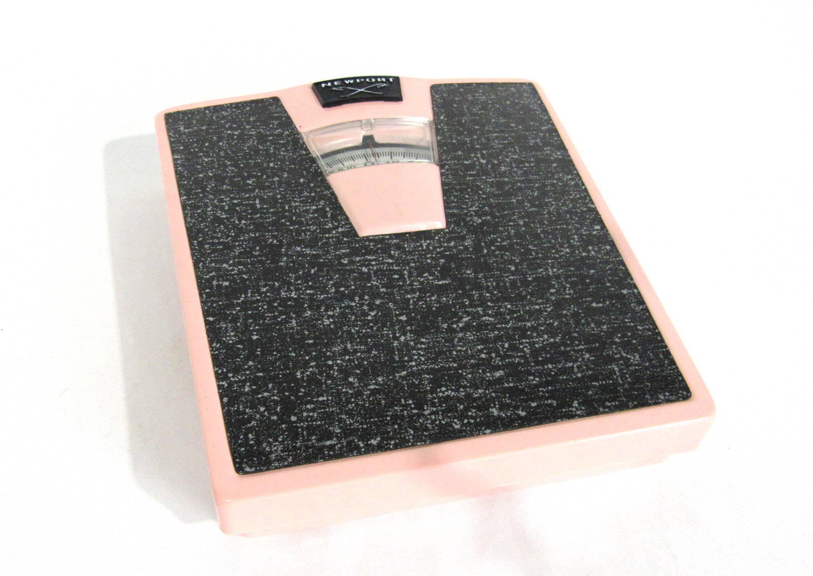 Midcentury Pink Newport Bathroom Scale NOS: Midcentury Pink Newport Bathroom Scale New Old Stock. In-house shipping available. Dimensions: 12 x 10.75 x 3