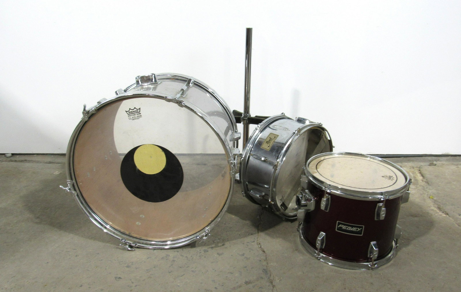 Large Pearl Base Drum. Buy for parts or repair. This: Assorted Drums with Stand including Pearl. Varying conditions and brands, buy for parts or repair. This item requires third party shipping or pickup arrangements to be made. Dimensions: 24 x 21 x 16