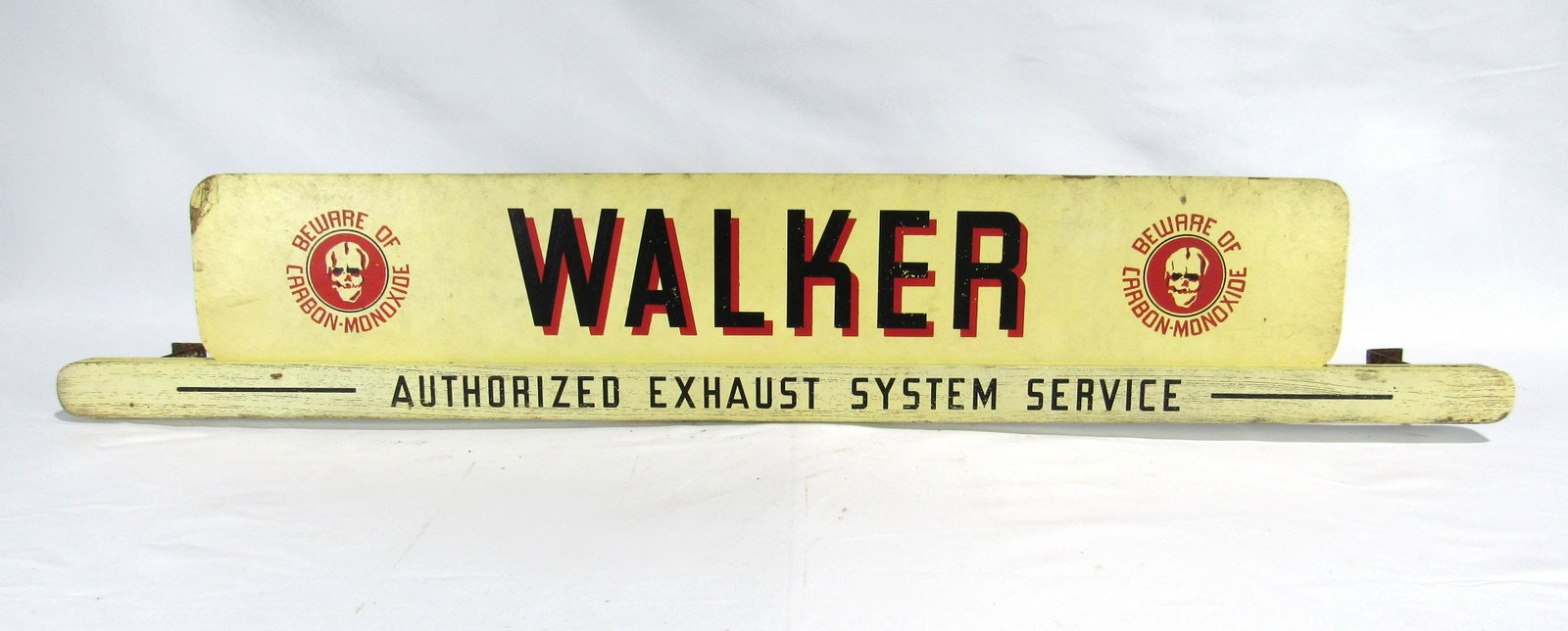 Walker Exhaust "Beware of Carbon-Monoxide" Service Sign: Walker Exhaust "Beware of Carbon-Monoxide" Service Sign. In-house shipping available. Dimensions: 7 x 40.5 x 5